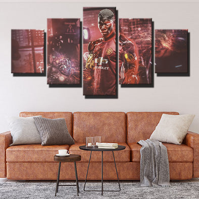 5 piece canvas art framed prints Man Utd Pogba Iron Man home decor-1254 (4)