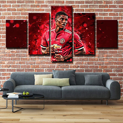 5 piece canvas art framed prints Manchester Utd Rashford home decor-1232 (1)