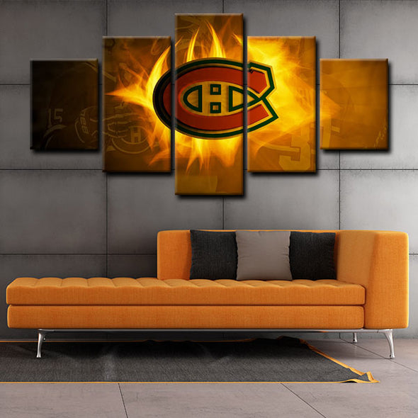  5 piece  canvas art framed prints  Montreal Canadiens live room decor1207 (3)