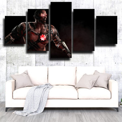 5 piece canvas art framed prints Mortal Kombat X Kano wall decor-1522 (1)