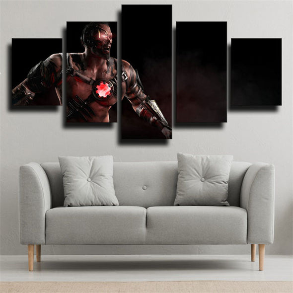 5 piece canvas art framed prints Mortal Kombat X Kano wall decor-1522 (2)