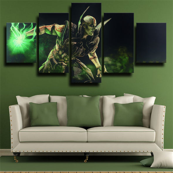 5 piece canvas art framed prints Mortal Kombat X Quan Chi wall picture-1536 (2)