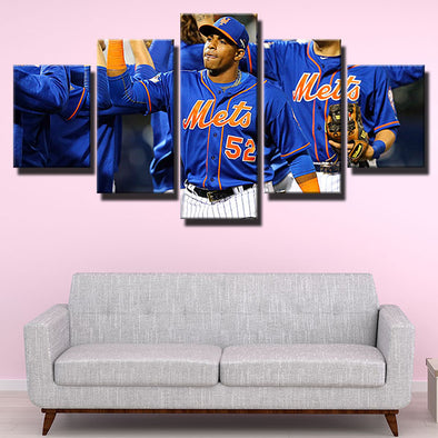 5 piece canvas art framed prints NY Mets Yoenis Céspedes decor picture -1201 (1)