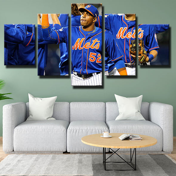 5 piece canvas art framed prints NY Mets Yoenis Céspedes decor picture -1201 (3)