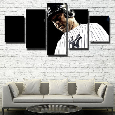 5 piece canvas art framed prints NY Yankees The Captain decor picture-1201 (1)