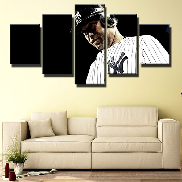 5 piece canvas art framed prints NY Yankees The Captain decor picture-1201 (2)