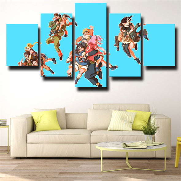 5 piece canvas art framed prints Naruto 4 team members wall picture-1748 (2)