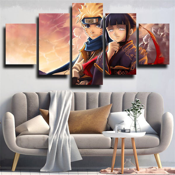 5 piece canvas art framed prints Naruto couple Hinata home decor-1765 (3)