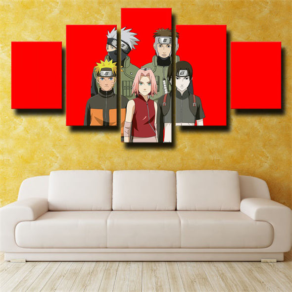 5 piece canvas art framed prints Naruto new team 7 members wall decor-1766 (2)