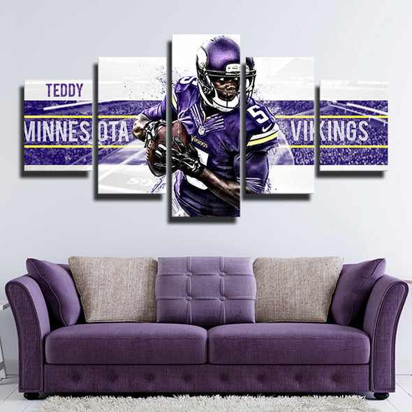 5 piece canvas art framed prints Nords purple white Teddy home decor-1233 (1)