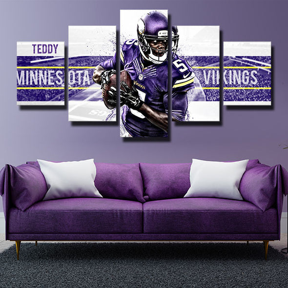5 piece canvas art framed prints Nords purple white Teddy home decor-1233 (3)