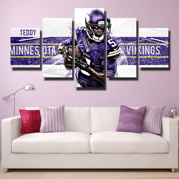 5 piece canvas art framed prints Nords purple white Teddy home decor-1233 (4)