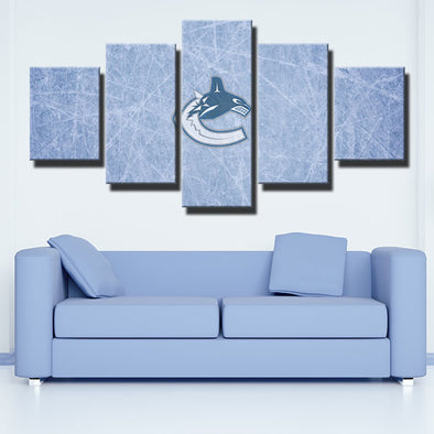 5 piece canvas art framed prints Nuckers powder blue ice wall decor-1201 (1)