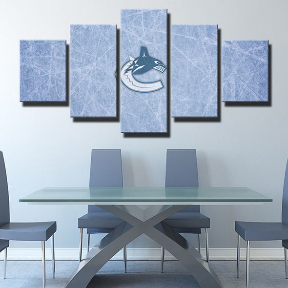 5 piece canvas art framed prints Nuckers powder blue ice wall decor-1201 (2)