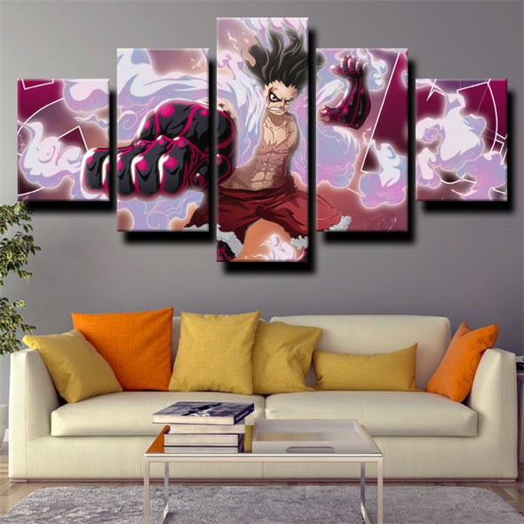 5 piece canvas art framed prints One Piece Monkey D. Luffy decor picture-1200 (2)