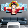 5 piece canvas art framed prints One Piece Monkey D. Luffy home decor-1200 (3)