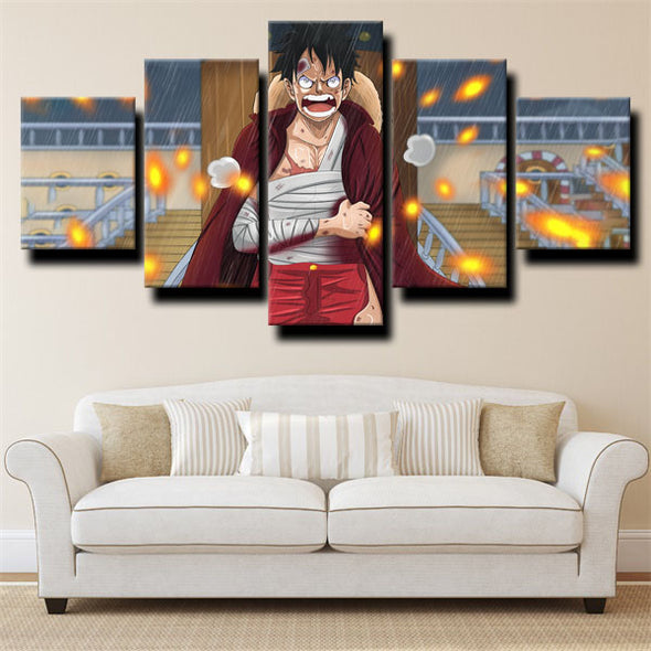 5 piece canvas art framed prints One Piece Monkey D. Luffy wall decor-1200 (1)