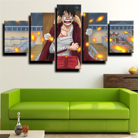 5 piece canvas art framed prints One Piece Monkey D. Luffy wall decor-1200 (3)