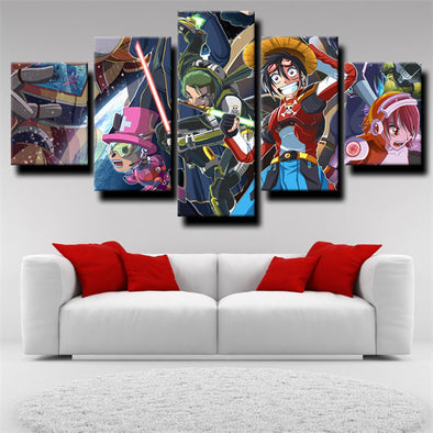 5 piece canvas art framed prints One Piece Monkey D. Luffy wall picture-1200 (1)