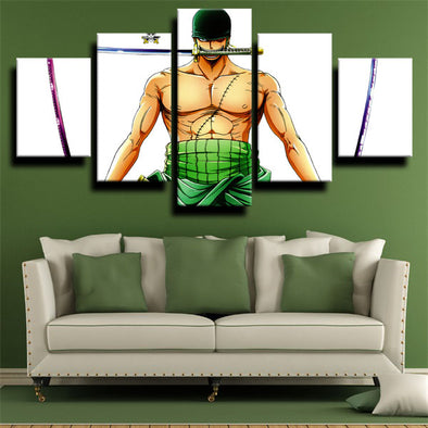 5 piece canvas art framed prints One Piece Roronoa Zoro wall picture-1200 (1)