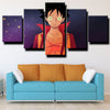 5 piece canvas art framed prints One Piece Straw Hat Luffy wall picture-1200 (3)