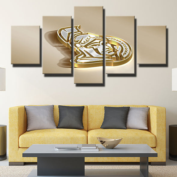 5 piece canvas art framed prints Pesky Sens Golden 3d wall picture-1202 (3)