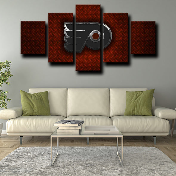 5 piece canvas art framed prints Philadelphia Flyers Logo picture-1208 (3)