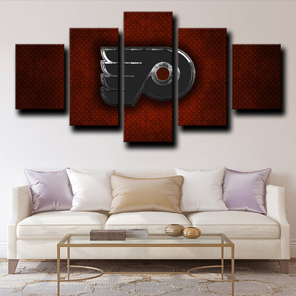 5 piece canvas art framed prints Philadelphia Flyers Logo picture-1208 (4)