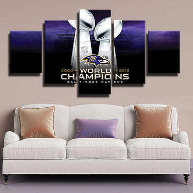 5 piece canvas art framed prints Purple Pain champions home decor-1223 (2)