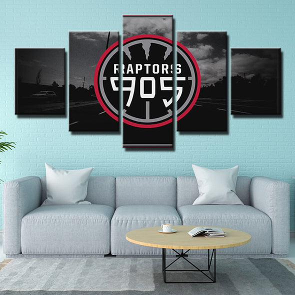 5 piece canvas art framed prints Raptors Highway live room decor-1212 (4)