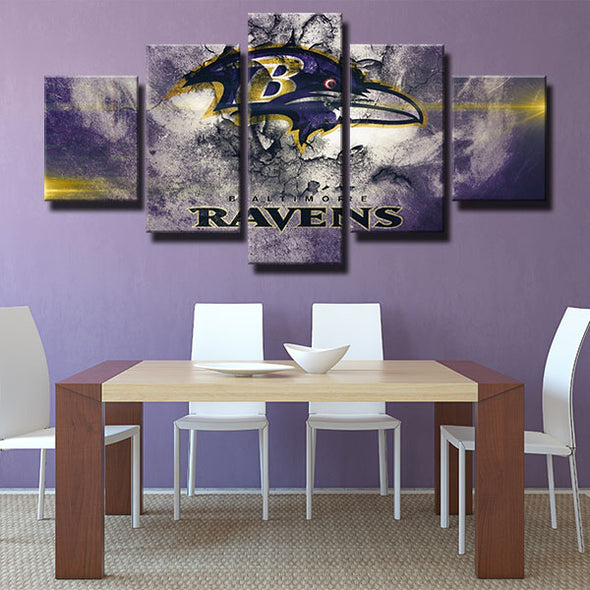 5 piece canvas art framed prints Ravens Split Wall decor picture-1226 (1)