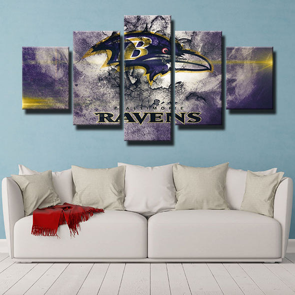 5 piece canvas art framed prints Ravens Split Wall decor picture-1226 (2)