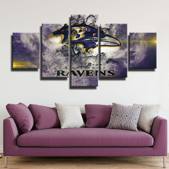 5 piece canvas art framed prints Ravens Split Wall decor picture-1226 (4)