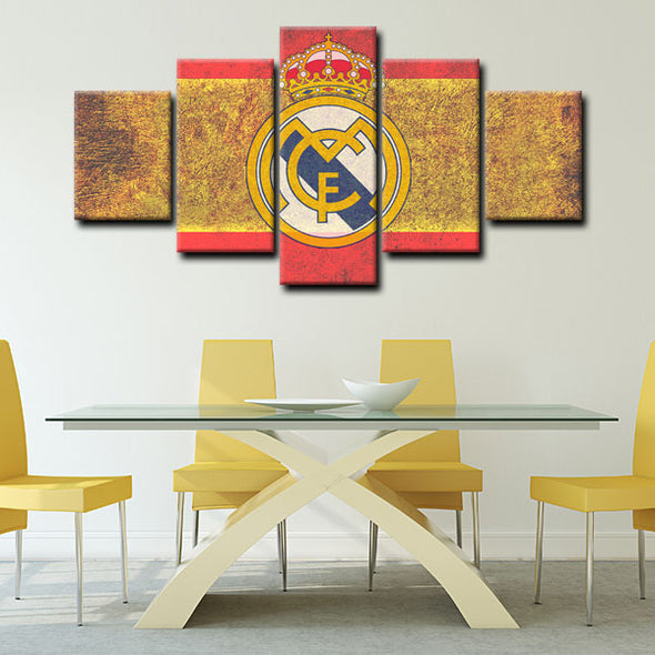  5 piece  canvas art framed prints  Real Madrid CF live room decor1207 (1)