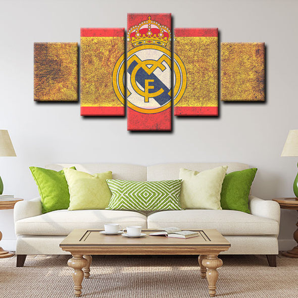  5 piece  canvas art framed prints  Real Madrid CF live room decor1207 (3)