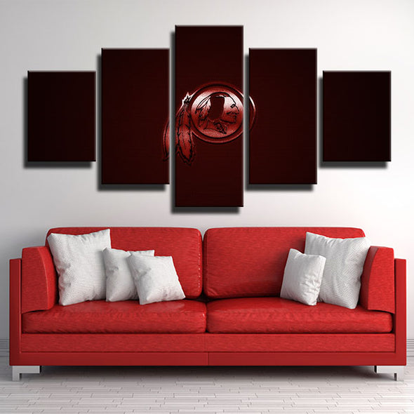 5 piece canvas art framed prints Redskins all red live room decor-1212 (1)