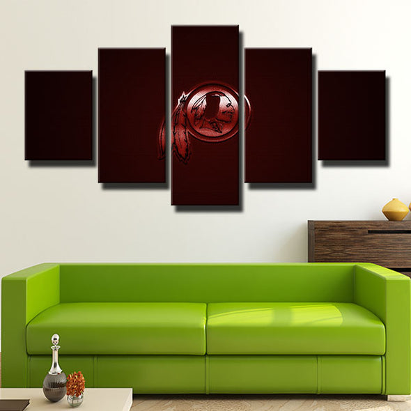 5 piece canvas art framed prints Redskins all red live room decor-1212 (2)