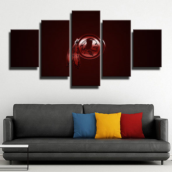 5 piece canvas art framed prints Redskins all red live room decor-1212 (4)