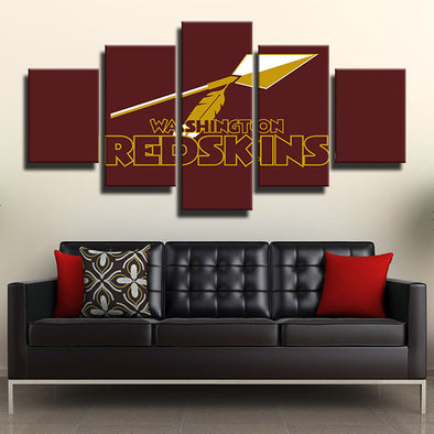 5 piece canvas art framed prints Redskins red arrow decor picture-1211 (1)