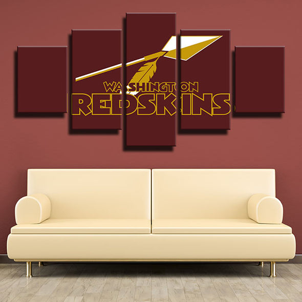 5 piece canvas art framed prints Redskins red arrow decor picture-1211 (4)
