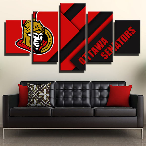 5 piece canvas art framed prints Sens red and black simple wall decor-1201 (1)