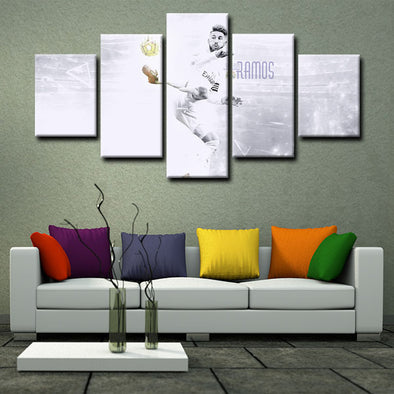 5 piece  canvas art framed prints  Sergio Ramos live room decor1207 (1)