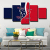 5 piece canvas art framed prints Texans Red and blue decor picture-1211 (2)