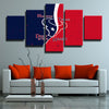 5 piece canvas art framed prints Texans Red and blue decor picture-1211 (4)