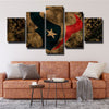5 piece canvas art framed prints Texans Retro logo decor picture-1212 (4)