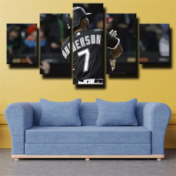 5 piece canvas art framed prints The ChiSox Tim Anderson live room decor-1223 (2)