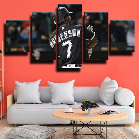 5 piece canvas art framed prints The ChiSox Tim Anderson live room decor-1223 (3)