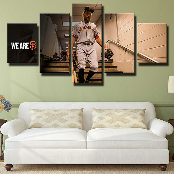 5 piece canvas art framed prints The G's NO.40 Madison Bumgarner wall picture-1201 (2)