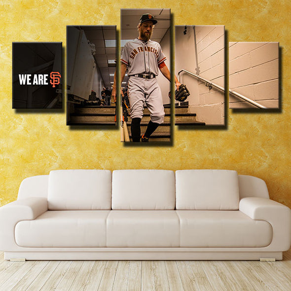 5 piece canvas art framed prints The G's NO.40 Madison Bumgarner wall picture-1201 (3)