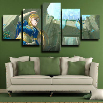 5 piece canvas art framed prints The Legend of Zelda Princess wall decor-1622 (1)